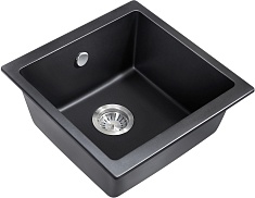 Milacio Мойка кухонная Leon 45 Cuarzo черная матовая
