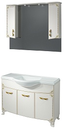 Какса-а Мебель для ванной Классик-Д 120 белый/золото, подсветка – фотография-1