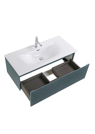 BelBagno Тумба с раковиной Uno 100 с 1 ящиком подвесная Голубой матовый с раковиной BB-8099-100 – фотография-8