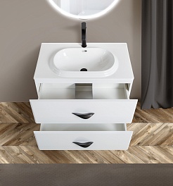 BelBagno Тумба с раковиной Onda-M 80 подвесная Bianco Lucido – фотография-2