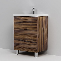 Am.Pm Тумба с раковиной Gem 60 орех – фотография-3