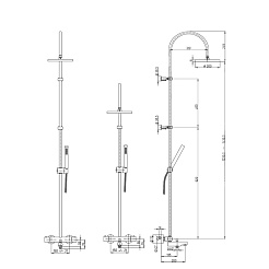 Paini Система душевая Cox 78CR687TH1KM с термоcтатом, хром – фотография-3
