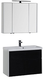 Aquanet Тумба с раковиной "Латина 90" черная (179931) – фотография-7