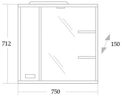 Onika Зеркальный шкаф Гамма 75.01 L – фотография-4