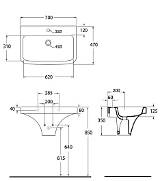 Azzurra Раковина Tulip TUL200B1/70M – фотография-4