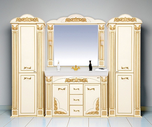 Misty Пенал для ванной Барокко 60 L бежевый, патина – картинка-5