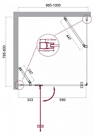 BelBagno Душевой уголок Kraft 100/80 KRAFT-AH-12-100/80-C-Cr-L стекло прозрачное – фотография-6