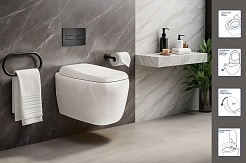 Ceruttispa Унитаз подвесной Romina Aria Tornado CT10613 белый – фотография-2