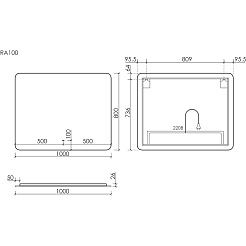 Sancos Зеркало Ray 100/80 c подсветкой RA1000 – фотография-3