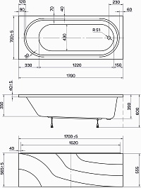 Poseidon Акриловая ванна Aida 170x70 – фотография-3