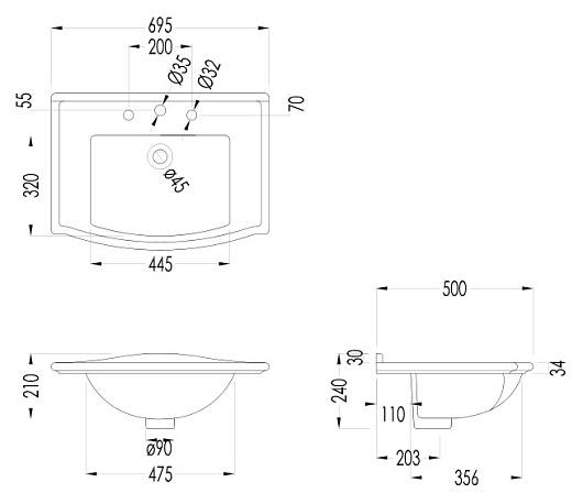 Devon&Devon Раковина  "Westminster" IBLI3FWES – картинка-3