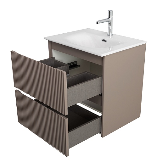 BelBagno Тумба с раковиной Uno mini 70 подвесная Бежевый матовый с раковиной BB-8099-3-70 – картинка-9