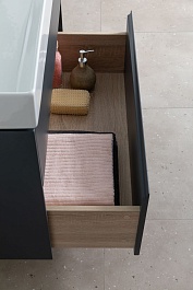 Aquanet Тумба с раковиной Бруклин 70 подвесная черная матовая – фотография-15