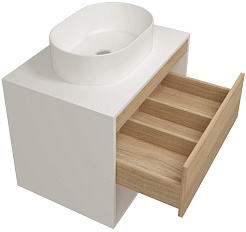 Teymi Тумба под раковину Ritta 65 подвесная белый/дуб – фотография-4