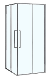 Azario Душевой уголок Shanghai 90/90 профиль матовый графит стекло прозрачное – фотография-1