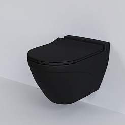 Ambassador Сиденье для унитаза Nord тонкое черное матовое – фотография-5