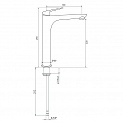 Paini Смеситель для раковины Laguna LACR205LL без донного клапана, высокий, хром (CR) – фотография-4
