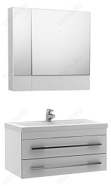 Aquanet Тумба с раковиной Верона 90 подвесная белая – фотография-2