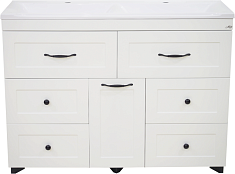 Misty Тумба под раковину Дуэт 120 6 ящиков с б/к белая