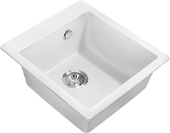 Milacio Мойка кухонная Murcia 46 Cuarzo белая – фотография-1