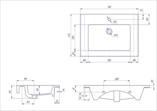  Мебель для ванной Nota 75 серая – фотография-4