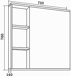 Grossman Зеркальный шкаф Форта 70 дуб галифакс – фотография-2