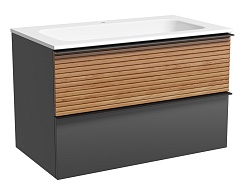 Sancos Мебель для ванной Delta 80 дуб красный/графит – фотография-4