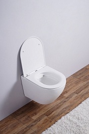 Esbano Унитаз Azalea подвесной безободковый белый матовый – фотография-7