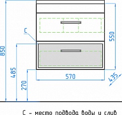 Style Line Мебель для ванной Лотос 60 Plus подвесная, шелк зебрано – фотография-3