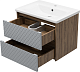 Brevita Тумба под раковину Chester 65 подвесная серый/дуб чарльстон темно-коричневый – фотография-10