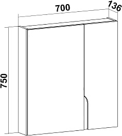 Runo Зеркальный шкаф Стокгольм 70 белый – фотография-5