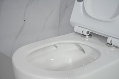 Esbano Унитаз Fortex подвесной безободковый белый – фотография-4