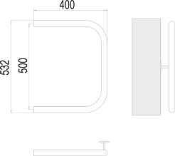 Terminus Полотенцесушитель водяной П-образный 32 500x400 хром – фотография-3