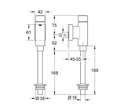 Grohe Смывное устройство для писсуаров Rondo 37342000 антивандальное – фотография-3