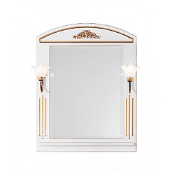 Водолей Мебель для ванной "Кармен 85" 2 двери, белая/золото – фотография-3