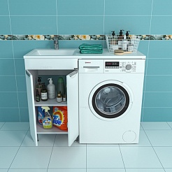 СанТа Тумба с раковиной Лидер 48 L напольная – фотография-3