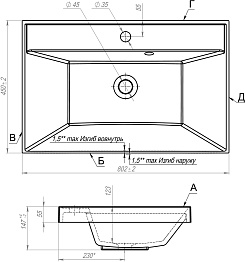 Style Line Тумба с раковиной Матис 80 подвесная крем – фотография-10
