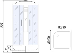 River Душевая кабина Quadro XL 90/41 MT – фотография-12