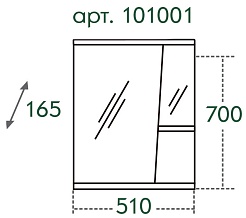 СанТа Зеркальный шкаф Акцент 50 L – фотография-4