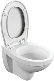 Cersanit Унитаз подвесной Delfi в комплекте с инсталляцией Black с сиденьем Trento с клавишей смыва хром глянцевый – фотография-4