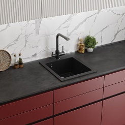 Teymi Мойка кухонная Helmi 42.5 черная матовая – фотография-8