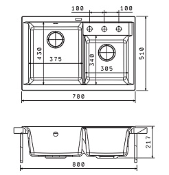 Florentina Мойка гранитная Касси 780 грей – фотография-2