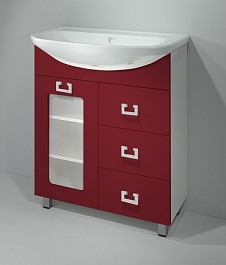Какса-а Мебель для ванной "Витраж-Цвет 70" R бордо – фотография-2