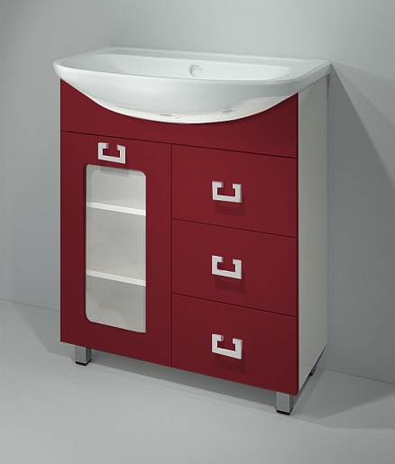 Какса-а Мебель для ванной "Витраж-Цвет 70" R бордо – фотография-2