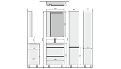Velvex Пенал для ванной Crystal CUB 155, белый/ темный лен – фотография-2