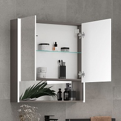 Equil Зеркальный шкаф Smile 80 лен антрацит – фотография-6