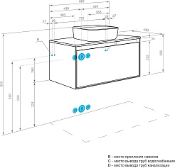 Акватон Тумба с раковиной Либерти 90 Mila 50 белая/дуб эльвезия – фотография-10