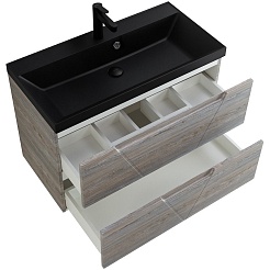 BelBagno Тумба с раковиной Vittoria 100 подвесная Pino с раковиной BB1000/450-LV-ART-AST-NERO – фотография-5