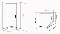 Timo  Душевой уголок BY-839 (100 см) матовый – фотография-2