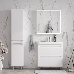 Equil Тумба под раковину Nice 80 2 ящика напольная белая – фотография-4